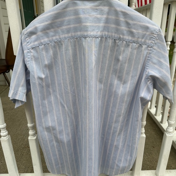 Vtg Dior Men's Light Blue Striped Shirt Size 16 1/2 - Picture 2 of 6